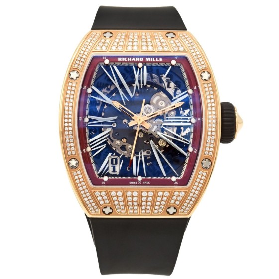 Richard Mille RM023 AJ RG 18K Rose Gold Diamonds Skeleton Dial Watch